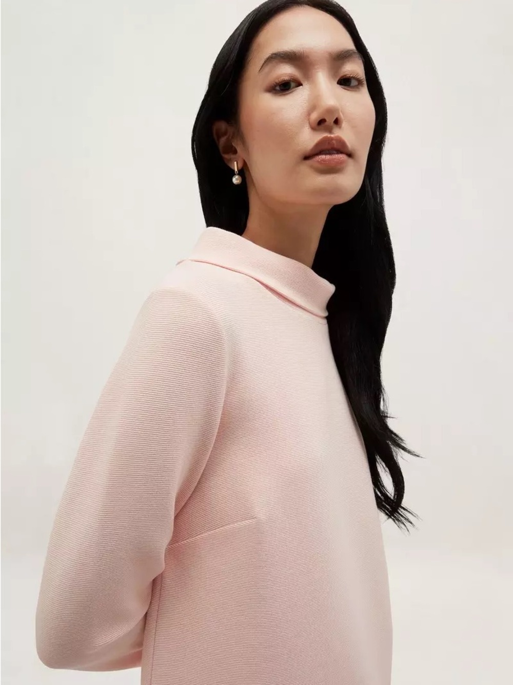 Talbots Soft Pink Cowl Neck Sweater